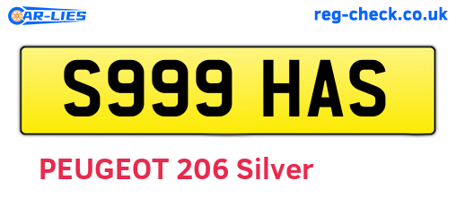 S999HAS are the vehicle registration plates.