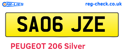 SA06JZE are the vehicle registration plates.