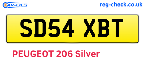 SD54XBT are the vehicle registration plates.