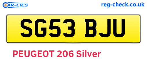 SG53BJU are the vehicle registration plates.