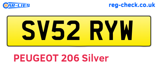 SV52RYW are the vehicle registration plates.