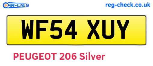 WF54XUY are the vehicle registration plates.