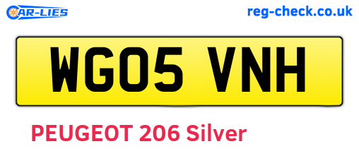 WG05VNH are the vehicle registration plates.