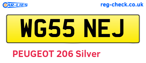 WG55NEJ are the vehicle registration plates.