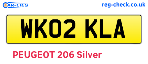 WK02KLA are the vehicle registration plates.