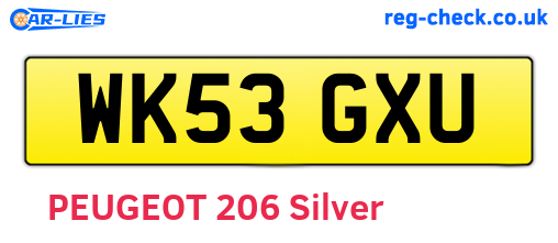 WK53GXU are the vehicle registration plates.