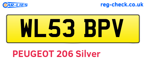 WL53BPV are the vehicle registration plates.