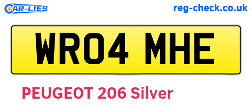 WR04MHE are the vehicle registration plates.