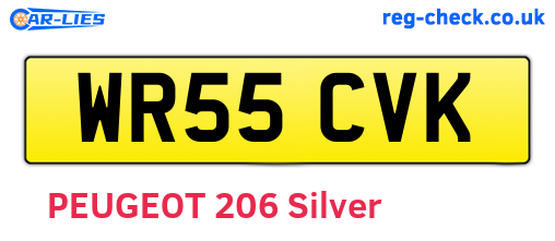 WR55CVK are the vehicle registration plates.