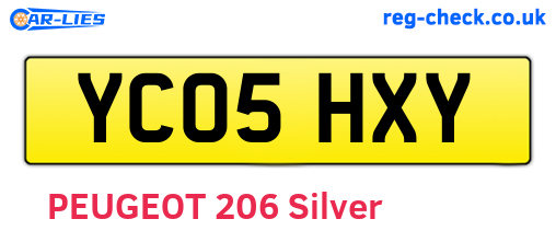 YC05HXY are the vehicle registration plates.