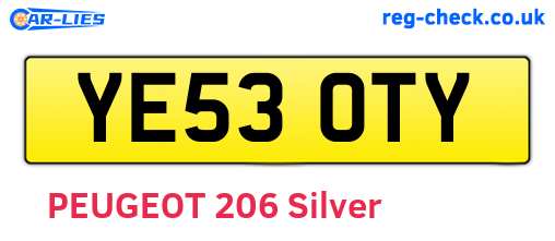 YE53OTY are the vehicle registration plates.