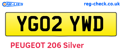 YG02YWD are the vehicle registration plates.