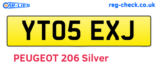 YT05EXJ are the vehicle registration plates.