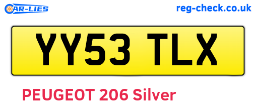 YY53TLX are the vehicle registration plates.