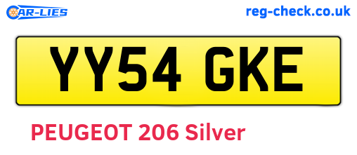 YY54GKE are the vehicle registration plates.