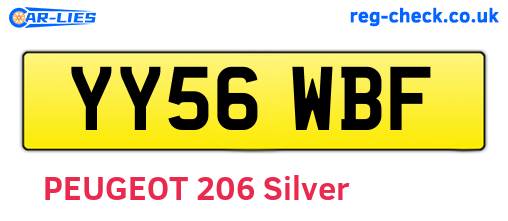 YY56WBF are the vehicle registration plates.