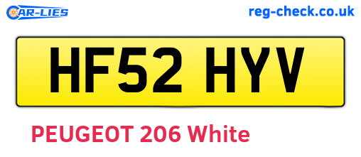 HF52HYV are the vehicle registration plates.