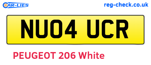 NU04UCR are the vehicle registration plates.
