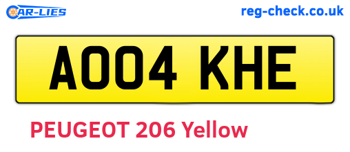AO04KHE are the vehicle registration plates.