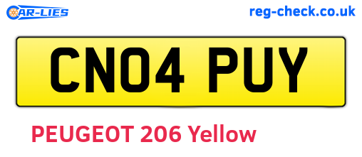 CN04PUY are the vehicle registration plates.