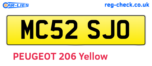 MC52SJO are the vehicle registration plates.