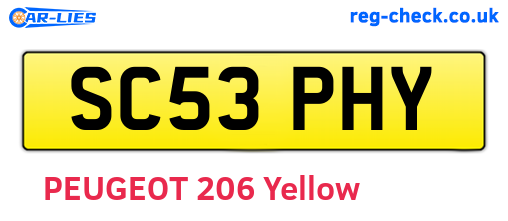 SC53PHY are the vehicle registration plates.