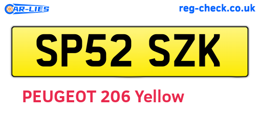 SP52SZK are the vehicle registration plates.