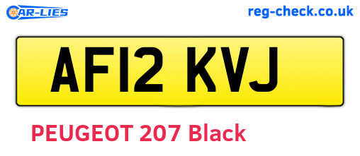 AF12KVJ are the vehicle registration plates.