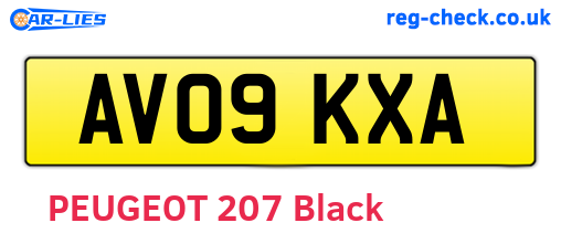 AV09KXA are the vehicle registration plates.