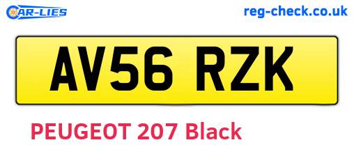 AV56RZK are the vehicle registration plates.