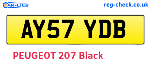 AY57YDB are the vehicle registration plates.
