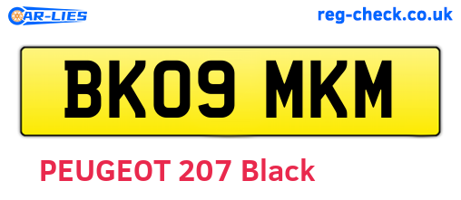 BK09MKM are the vehicle registration plates.