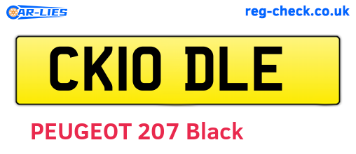 CK10DLE are the vehicle registration plates.