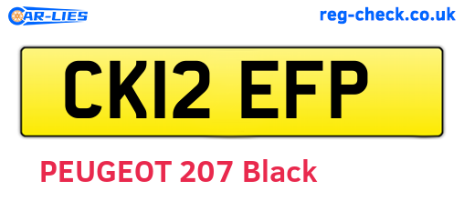 CK12EFP are the vehicle registration plates.