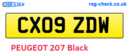 CX09ZDW are the vehicle registration plates.