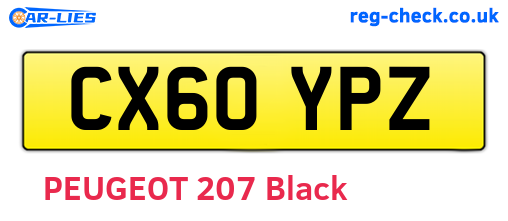 CX60YPZ are the vehicle registration plates.