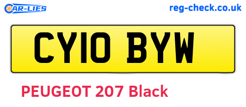 CY10BYW are the vehicle registration plates.