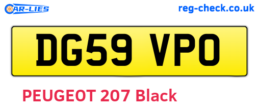 DG59VPO are the vehicle registration plates.