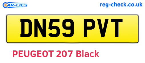 DN59PVT are the vehicle registration plates.