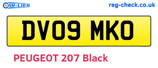 DV09MKO are the vehicle registration plates.