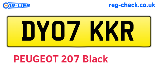 DY07KKR are the vehicle registration plates.