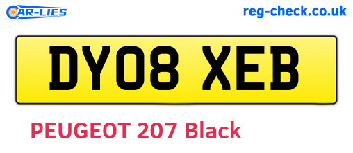 DY08XEB are the vehicle registration plates.
