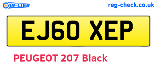 EJ60XEP are the vehicle registration plates.