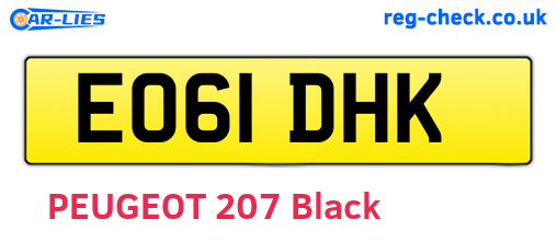 EO61DHK are the vehicle registration plates.