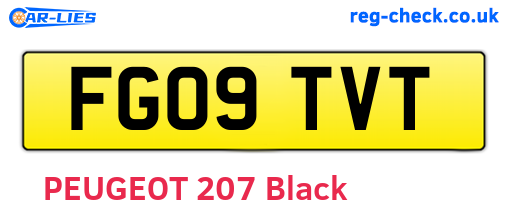 FG09TVT are the vehicle registration plates.