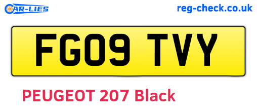 FG09TVY are the vehicle registration plates.
