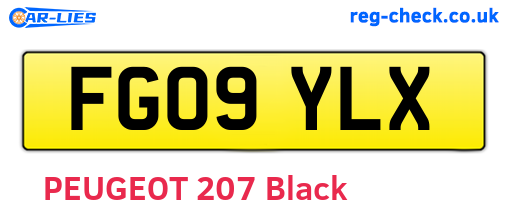 FG09YLX are the vehicle registration plates.