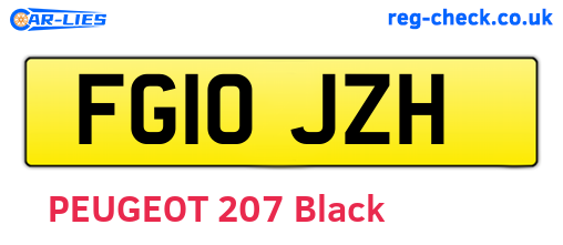 FG10JZH are the vehicle registration plates.