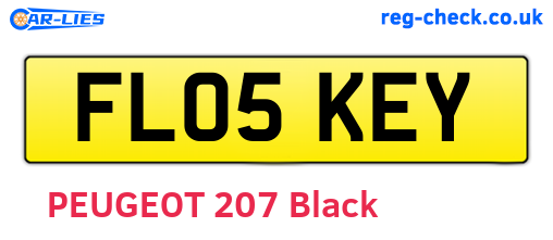 FL05KEY are the vehicle registration plates.