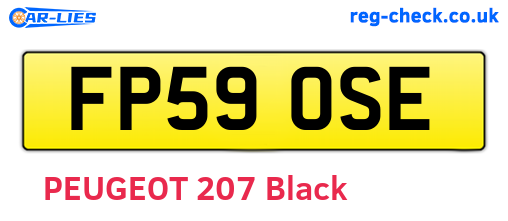 FP59OSE are the vehicle registration plates.